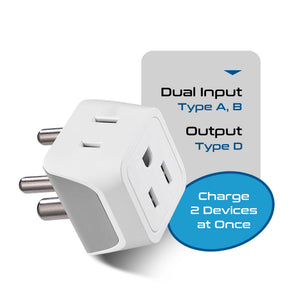 India Travel Adapter - Type D - Ultra Compact (CT-10, 3 Pack) - TRAPSKI