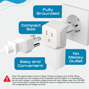 Brazil Travel Adapter - Type N - Ultra Compact (CT-11C, 3 Pack) - TRAPSKI