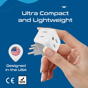 Brazil Travel Adapter - Type N - Ultra Compact (CT-11C, 3 Pack) - TRAPSKI