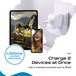 Brazil Travel Adapter - Type N - Ultra Compact (CT-11C, 3 Pack) - TRAPSKI