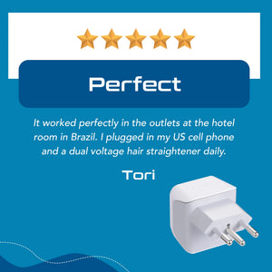 Brazil Travel Adapter - Type N - Ultra Compact (CT-11C, 3 Pack) - TRAPSKI