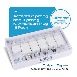 International Travel Adapter Plug Set - 11 pcs 2 in 1 Compact (CT-11PK) - TRAPSKI