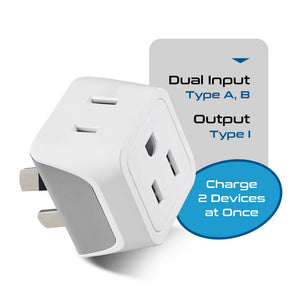 Australia, China Travel Adapter - Type I - Ultra Compact (CT-16, 3 Pack) - TRAPSKI