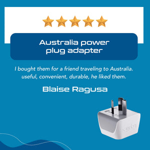 Australia, China Travel Adapter - Type I - Ultra Compact (CT-16, 3 Pack) - TRAPSKI