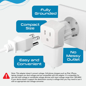 Denmark Travel Adapter - Type K - Ultra Compact (CT-20 ,3 PACK) - TRAPSKI