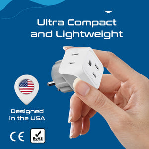 Denmark Travel Adapter - Type K - Ultra Compact (CT-20 ,3 PACK) - TRAPSKI