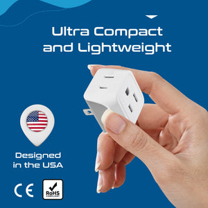 Japan, Philippines Travel Adapter - Type A - Ultra Compact (CT-6, 3 Pack) - TRAPSKI