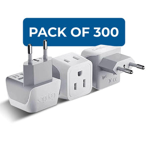 European Travel Adapter - Type C - Ultra Compact (CT-9C, 3 Pack)
