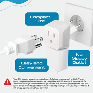 European Travel Adapter - Type C - Ultra Compact (CT-9C, 3 Pack) - TRAPSKI