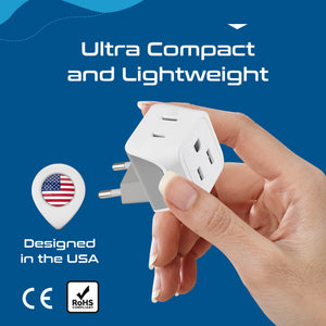 European Travel Adapter - Type C - Ultra Compact (CT-9C, 3 Pack) - TRAPSKI