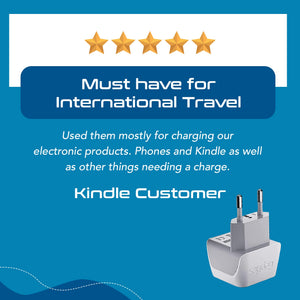 European Travel Adapter - Type C - Ultra Compact (CT-9C, 3 Pack) - TRAPSKI