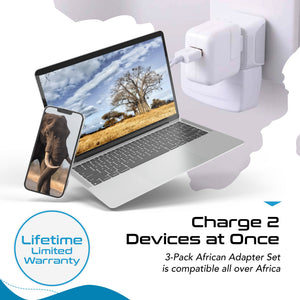 African Travel Adapter Set - Type M, G, E/F - 3pcs (CT-AF-SET) - TRAPSKI