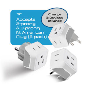European Travel Adapter Set - Type E/F, G, C - 3pcs (CT-EU-SET) - TRAPSKI