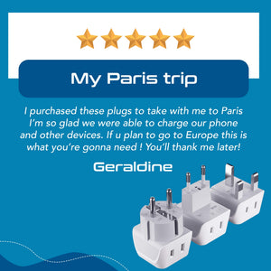 European Travel Adapter Set - Type E/F, G, C - 3pcs (CT-EU-SET) - TRAPSKI