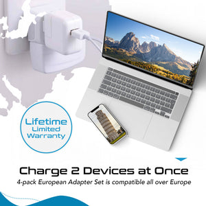 European Travel Adapter Set - Type C, E/F, G, L - 4pcs (CT-EU-4SET) - TRAPSKI