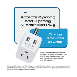 South Africa Adapter Plug Combo Type M, G | Dual USB - African Combo (CTU-7-10L)