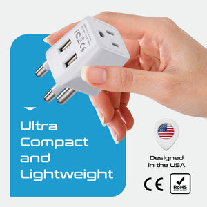South Africa Travel Adapter - Type M - Dual USB (CTU-10L) - TRAPSKI