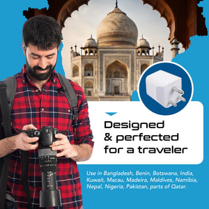 India Travel Adapter - Type D - Dual USB (CTU-10) - TRAPSKI