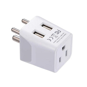 India Travel Adapter Plug Combo - Type C, D | Dual USB - Indian Combo (CTU-9C-10) - TRAPSKI