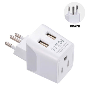 Brazil Travel Adapter Plug Combo - Type C, N | Dual USB - Brazilian Combo (CTU-9C-11C) - TRAPSKI