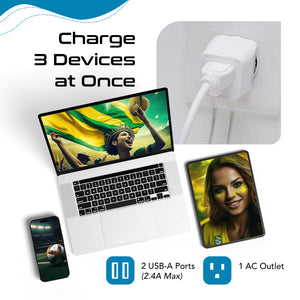 Brazil Travel Adapter - Type N - Dual USB (CTU-11C) - TRAPSKI