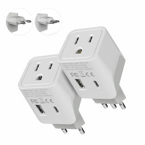 Italy Travel Adapter Plug Combo - Type C, L | USB-A + USB-C - Italian Combo (CTU-12-9C)