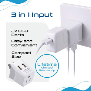 Australia, China Travel Adapter - Type I - Dual USB (CTU-16) - TRAPSKI