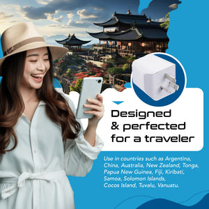 Australia, China Travel Adapter Plug with Dual USB - Type I - 2 Pack (CTU-16-2PK) - TRAPSKI