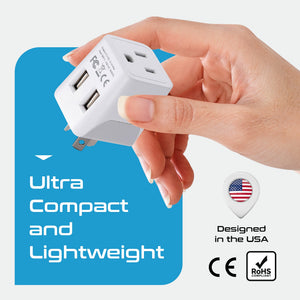 Australia, China Travel Adapter Plug with Dual USB - Type I - 2 Pack (CTU-16-2PK) - TRAPSKI