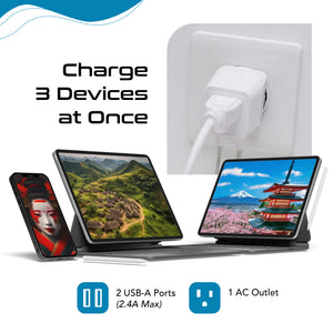 Japan, Philippines Travel Adapter - Type A - Dual USB (CTU-6) - TRAPSKI
