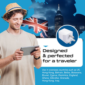UK, England Travel Adapter Plug with Dual USB - Type G - 2 Pack (CTU-7) - TRAPSKI