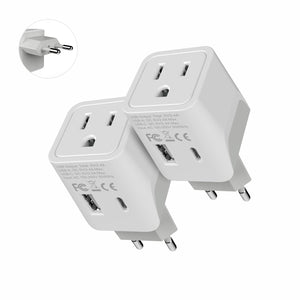 European Travel Adapter - Type C - USB A + USB C (CTU-9C)