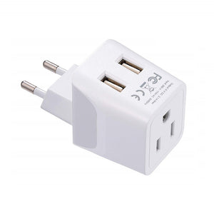 Europe Travel Adapter Plug Combo - Type C, E/F | Dual USB – European Combo (CTU-9-9C) - TRAPSKI