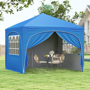 10 X 10 FT Pop up Canopy Tent with 4 Removable Sidewall