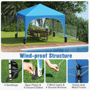 10 X 10 FT Pop up Canopy Tent with 4 Removable Sidewall