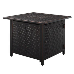 Cartney 32" Square Woven Aluminum Convertible Gas Fire Pit Table