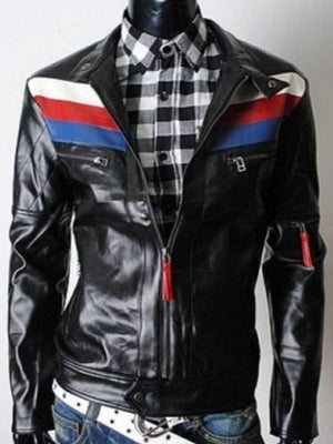 Casual Slim-fit Rider Leather Jacket
