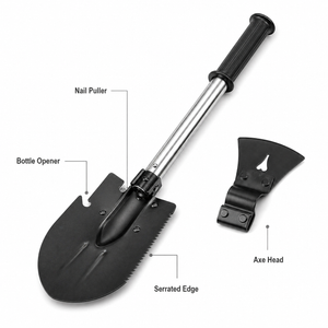 6-in-1 Multi Tool Survival Kit Shovel Knife Axe Saw Nail Puller w/ Pouch Outdoor Gear Camping