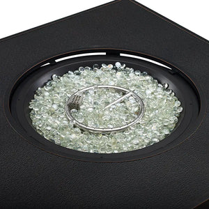 Clayton 40" Round Hammered Aluminum Convertible Gas Fire Pit Table