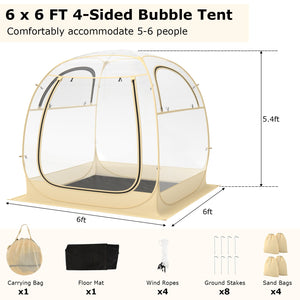 Instant Pop up Sports Tent with Carrying Bag and Floor Mat for 1-2/5-6 People