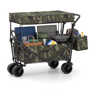 Collapsible Wagon with Removable Canopy and Detachable Storage Bag