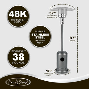 Commercial Series Patio Heater in Hammered Platinum