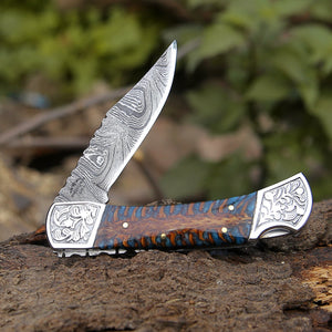 Striker Custom Folding Knife with Pine Cone Handle