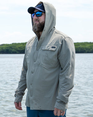 Cast Hooded Button Up – Moss – Men’s