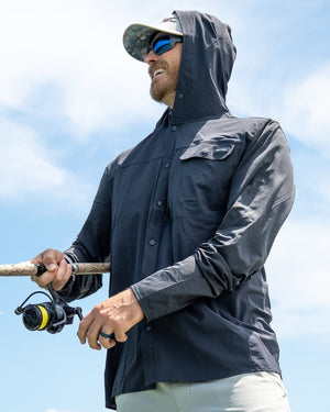 Cast Hooded Button Up – Charcoal – Men’s
