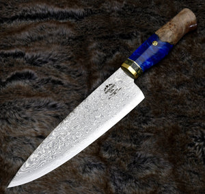 Shinobi VG10 Damascus Chef Knife 8" with Exotic Olive Wood Handle