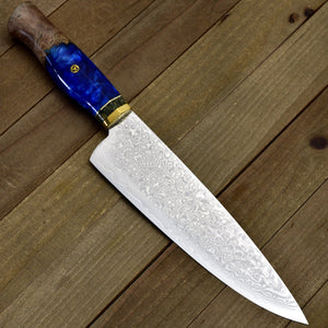 Shinobi VG10 Damascus Chef Knife 8" with Exotic Olive Wood Handle