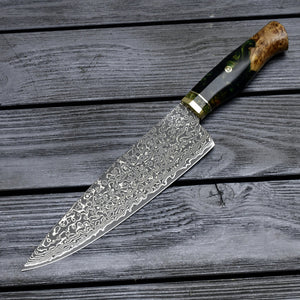 Protivo VG10 Chef Knife, Damascus Chef Knife with Olive Wood Handle