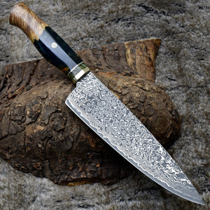 Protivo VG10 Chef Knife, Damascus Chef Knife with Olive Wood Handle