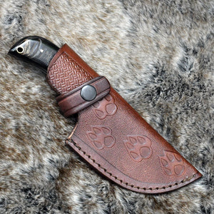 Master Gut Hook Knife with Ram Horn and Turquoise Handle
